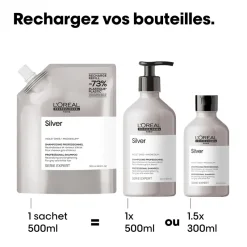 L’Oréal Professionnel Paris Shampooing déjaunissant Silver recharge 500ml New