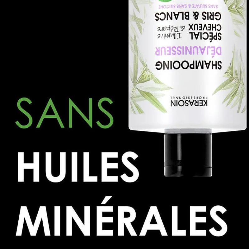 Kerasoin Professionnel Shampooing déjaunisseur cheveux gris & blancs Gamme Nature Hot