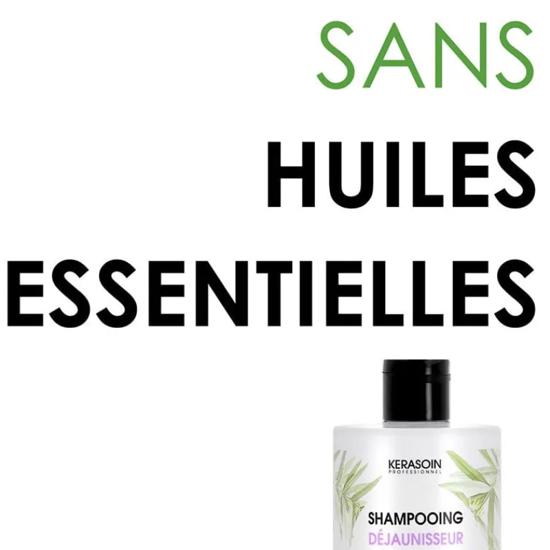 Kerasoin Professionnel Shampooing déjaunisseur cheveux gris & blancs Gamme Nature Hot