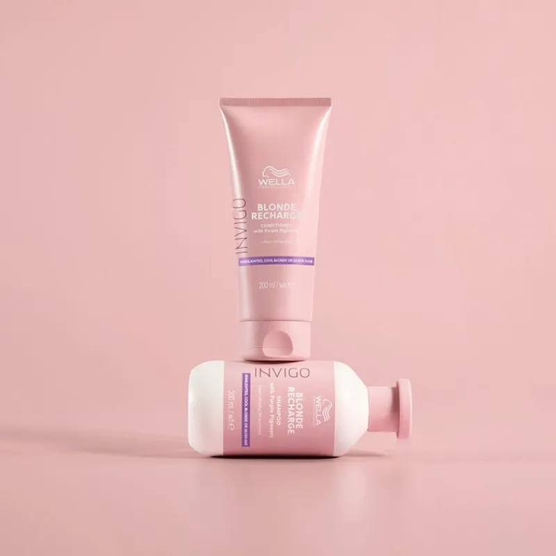 Wella Professionals Shampooing raviveur de couleur blond froid Invigo Blonde Recharge 1000ml Hot